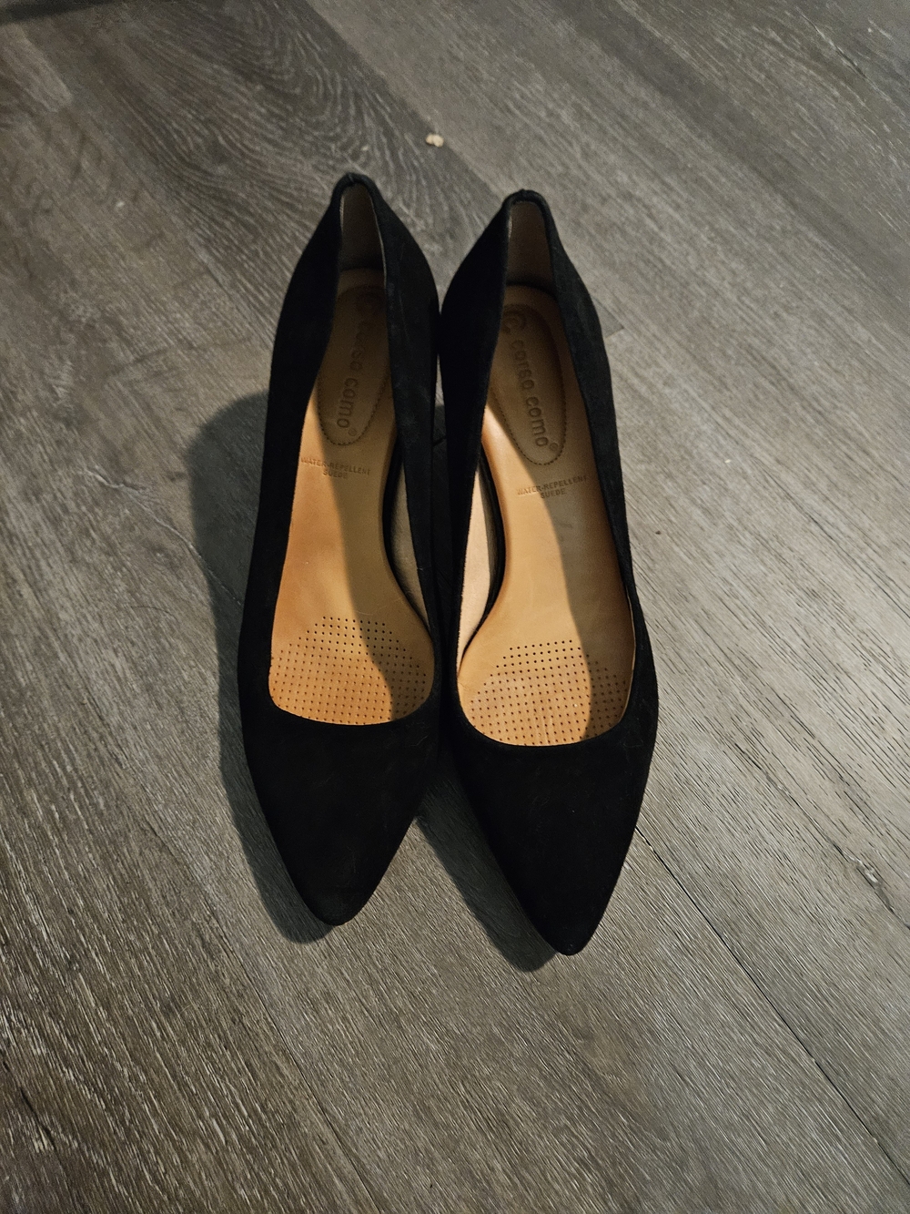 Corso Como Black Pointed-Toe Suede Pumps - Picture 2 of 6
